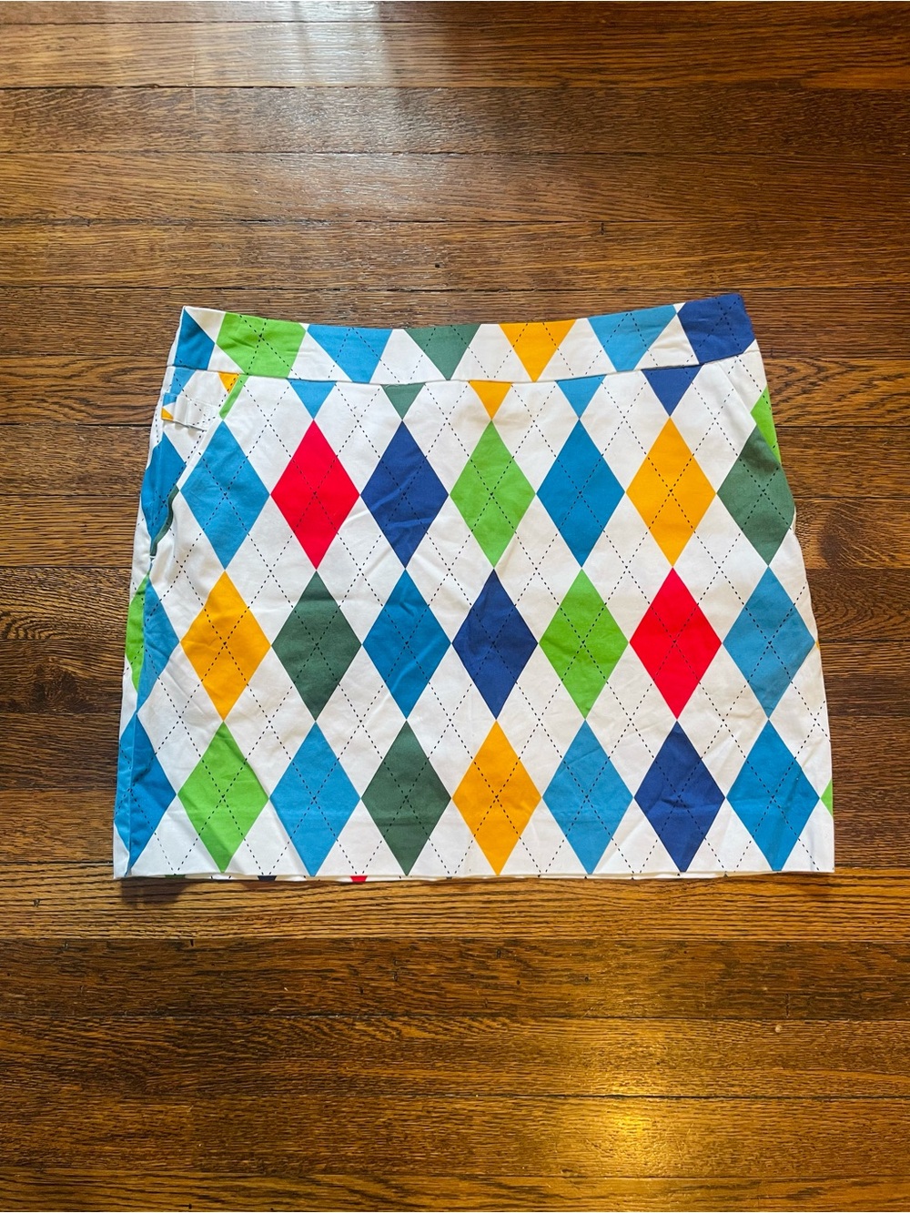 Royal & Awesome King of Diamonds Golf Multicolor Argyle Mini Skort Size 12